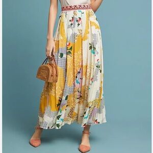 Bhanuni by Jyoti Colorful Pleated Detail Maxi Skirt